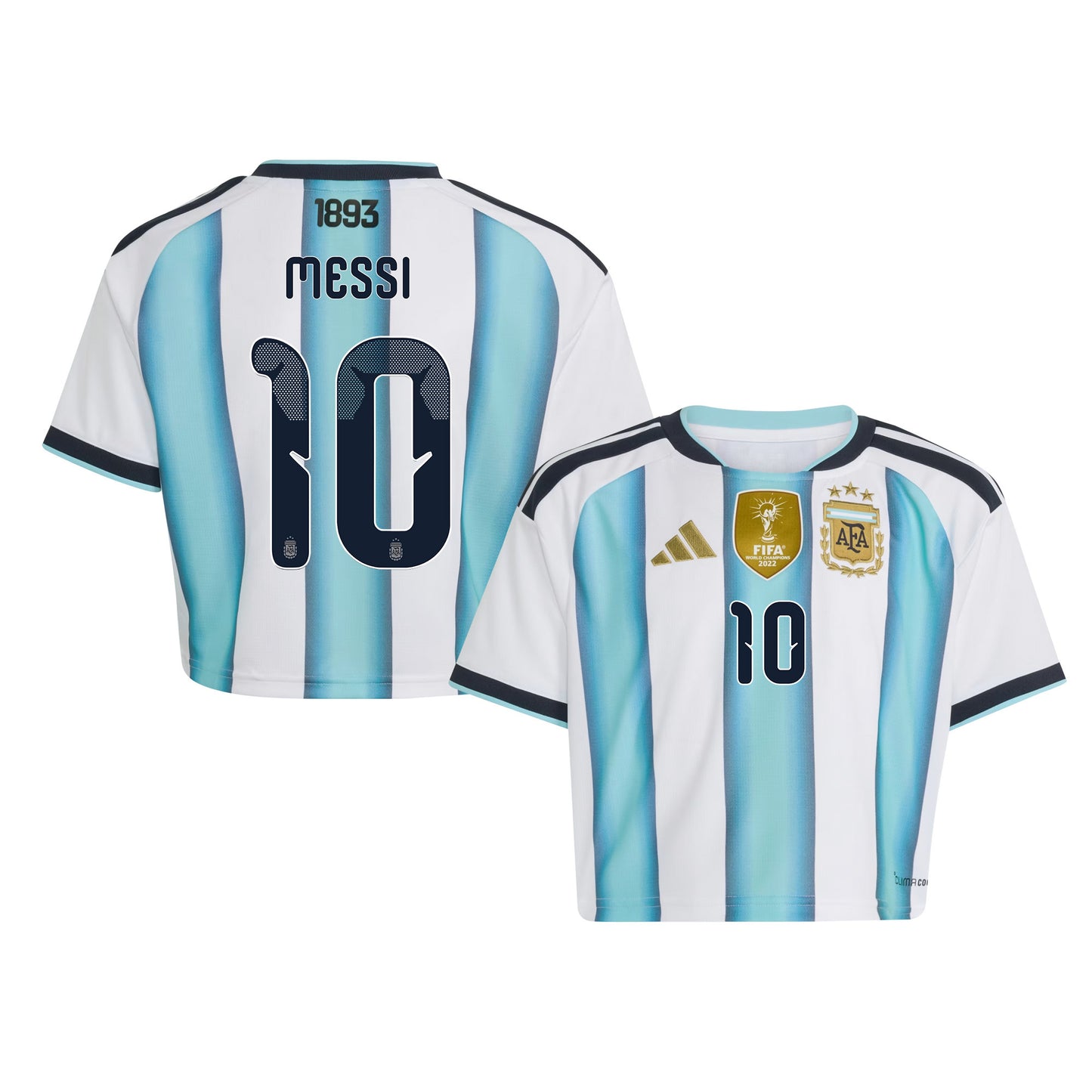 Lionel Messi 10 Argentina 2026 Home Women's Cropped Jersey - White