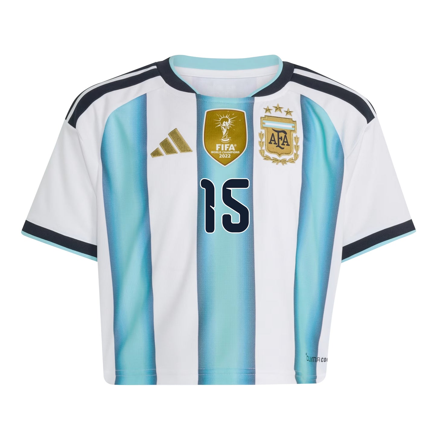 Nicolás González 15 Argentina 2026 Home Women's Cropped Jersey - White