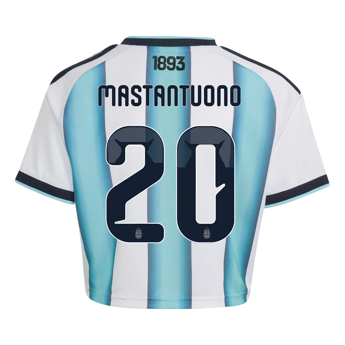 Franco Mastantuono 20 Argentina 2026 Home Women's Cropped Jersey - White