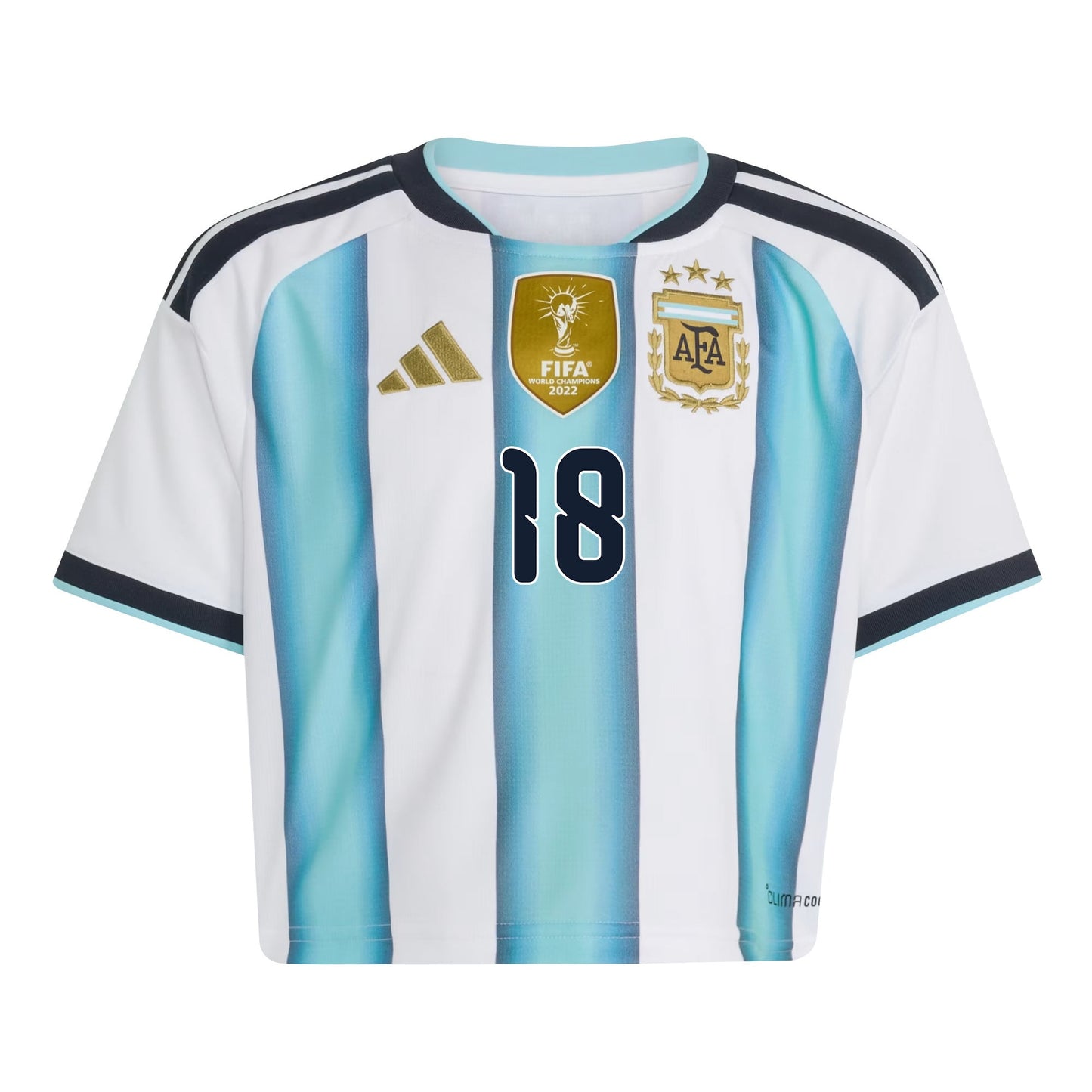 Nico Paz 18 Argentina 2026 Home Women's Cropped Jersey - White