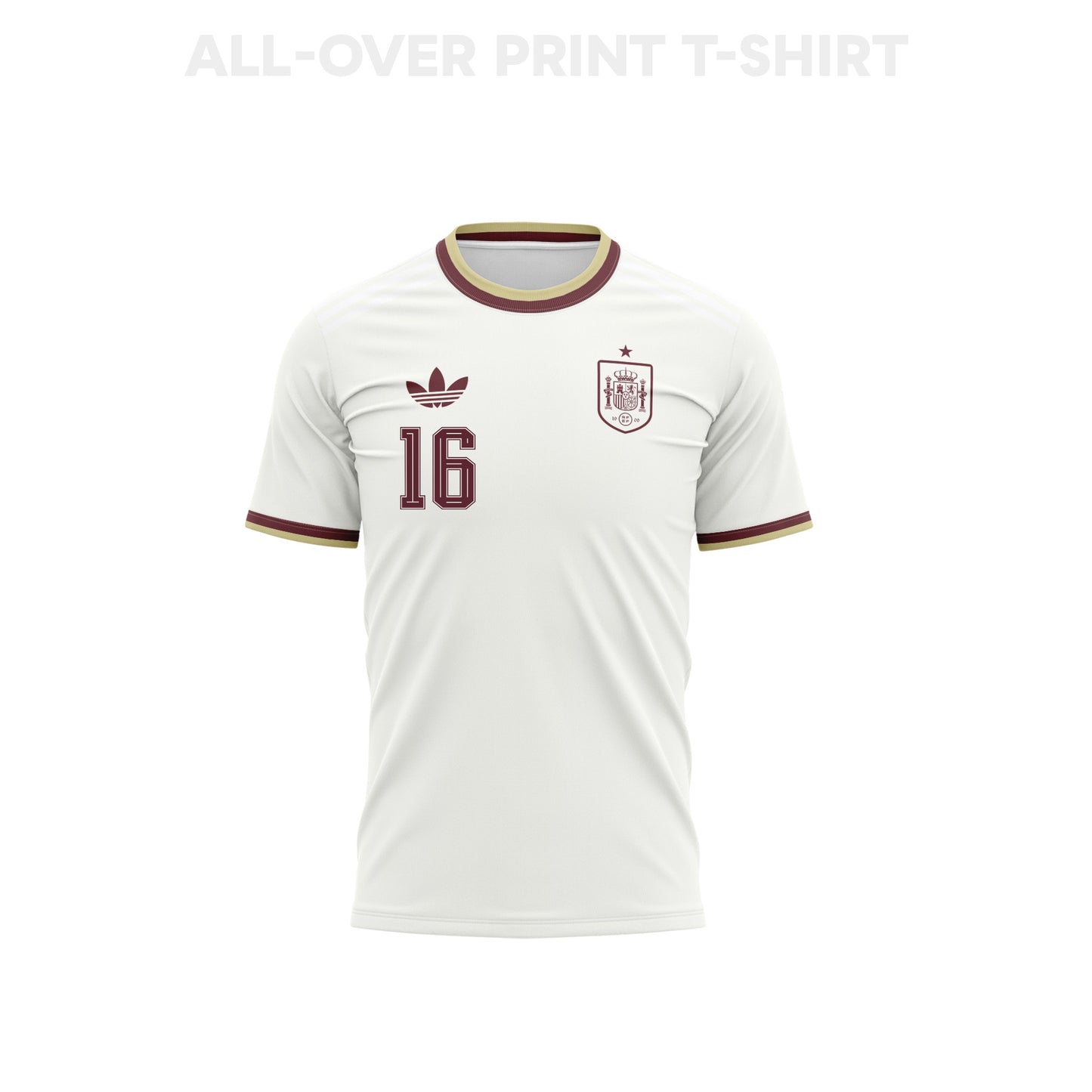 Rodri 16 Spain 2026 Away 3D T-Shirt Fully Printed – Unisex, White