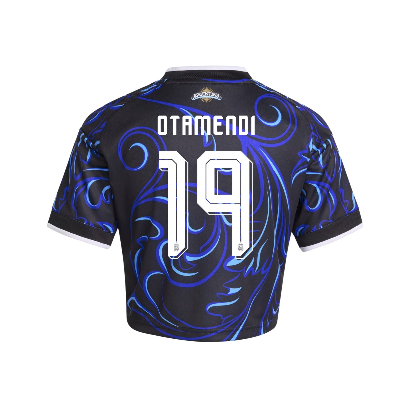 Nicolás Otamendi 19 Argentina 2026 Away Women's Cropped Jersey - Black