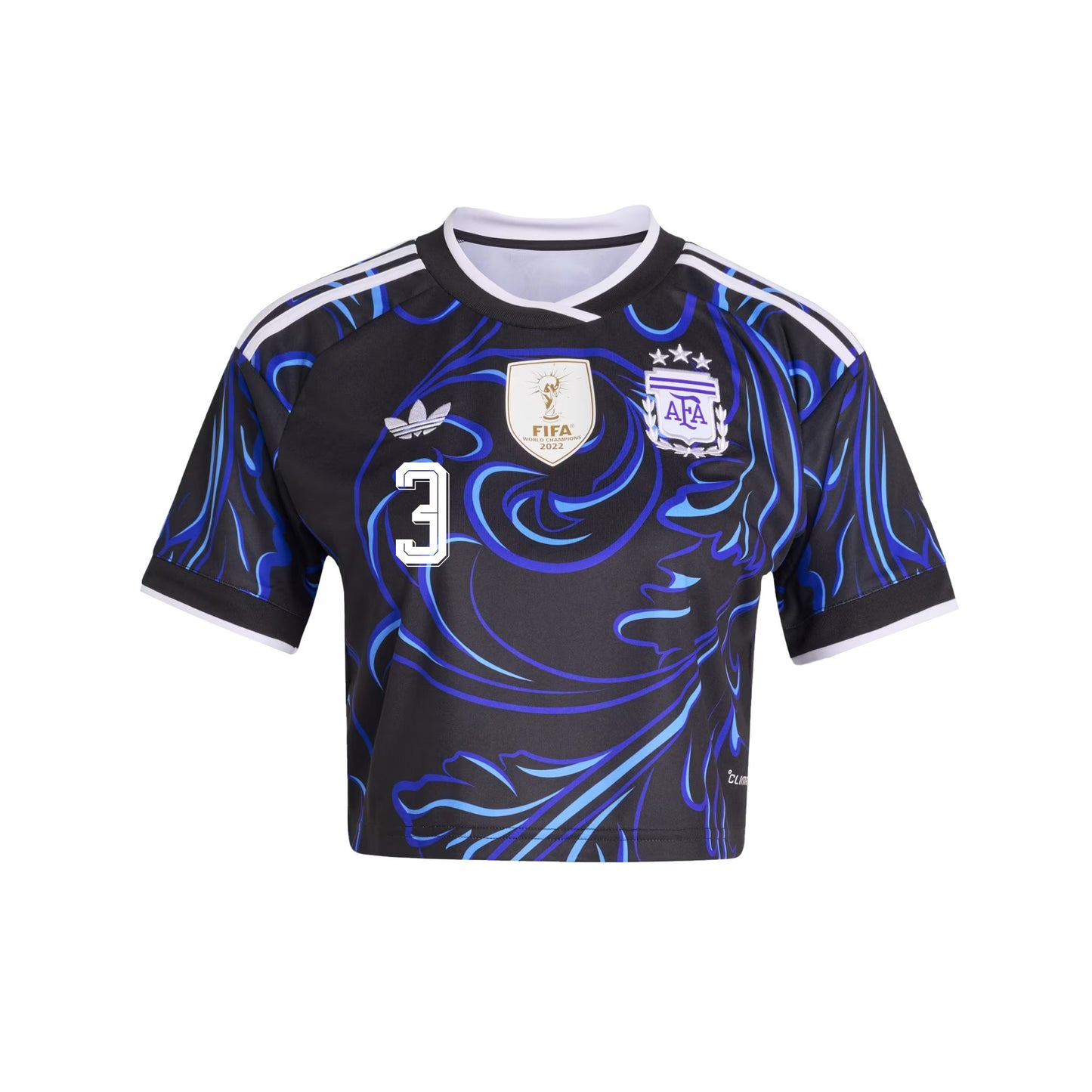 Nicolás Tagliafico 3 Argentina 2026 Away Women's Cropped Jersey - Black