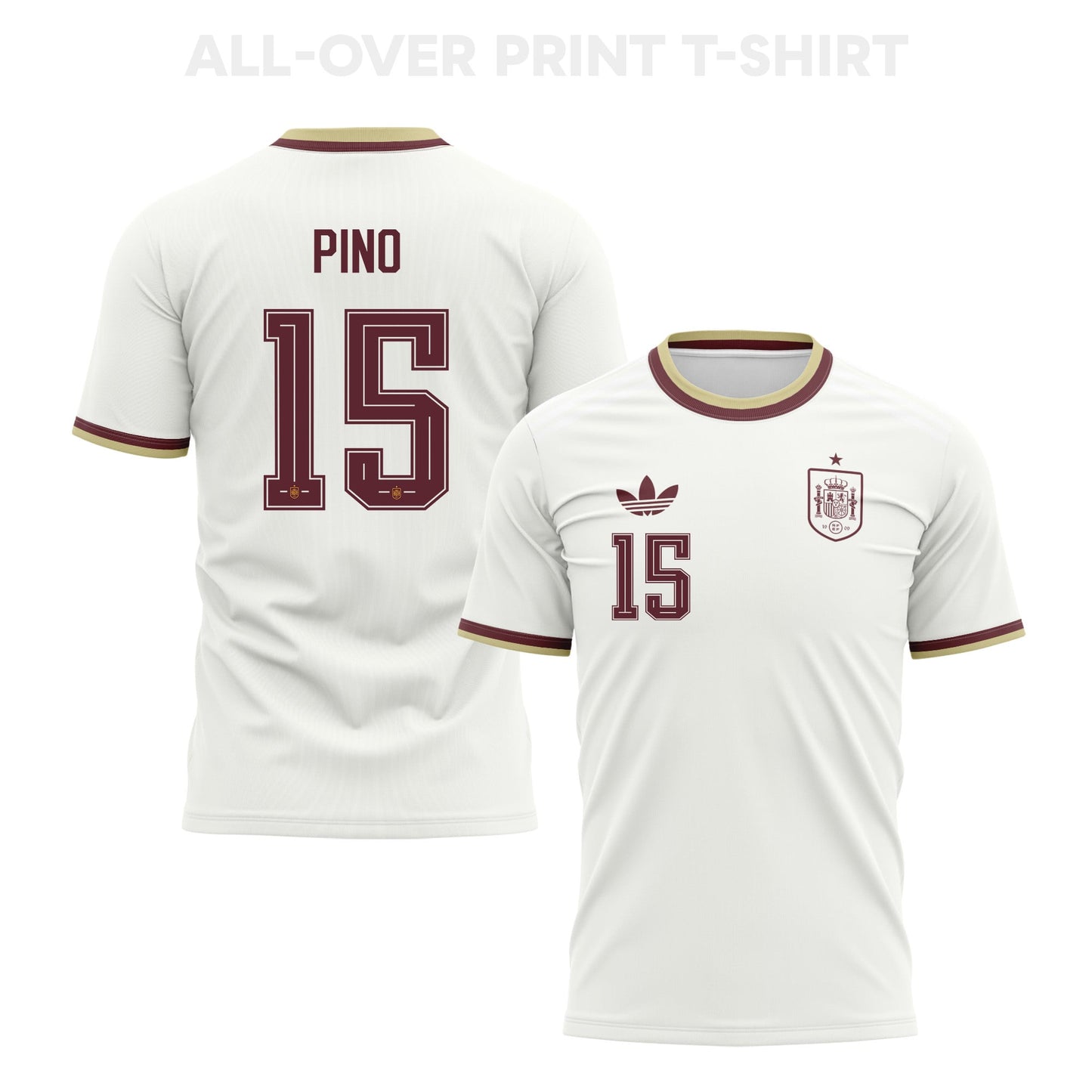 Yeremy Pino 15 Spain 2026 Away 3D T-Shirt Fully Printed – Unisex, White