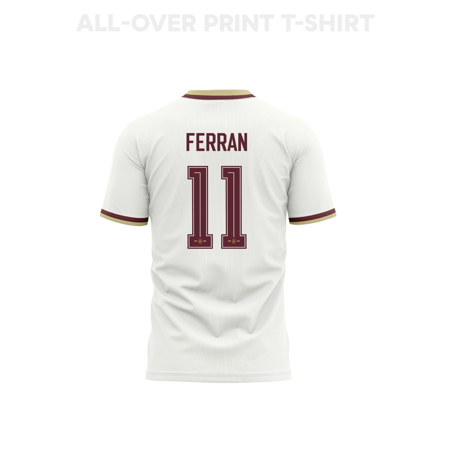 Ferran Torres 11 Youth Spain 2026 Away 3D T-shirt Fully Printed – White