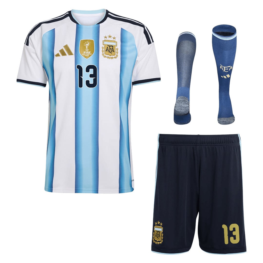 Cristian Romero 13 Argentina 2026 Home Men Kit Set – White