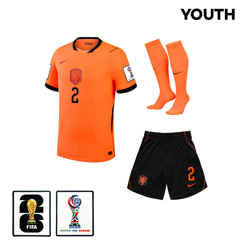 Lutsharel Geertruida 2 Netherlands 2026 YOUTH Home Kit Set – Orange