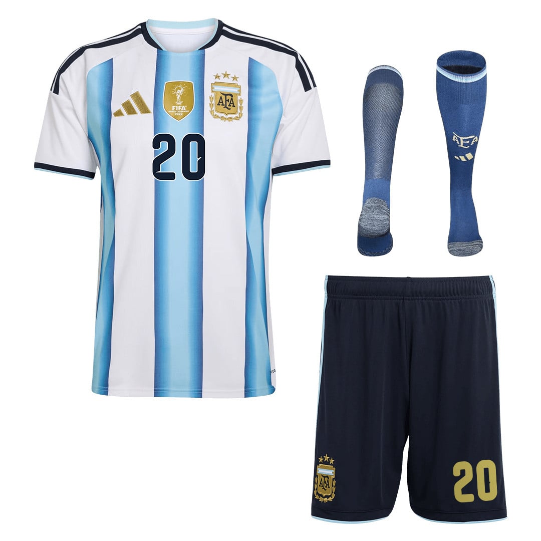 Franco Mastantuono 20 Argentina 2026 Home Men Kit Set – White