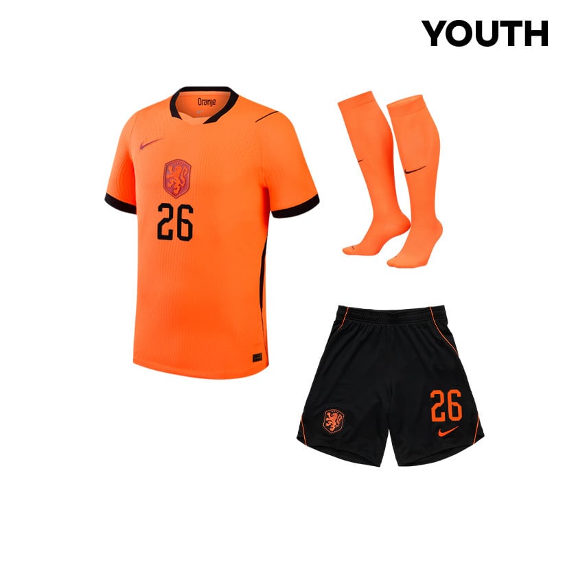Ryan Gravenberch 26 Netherlands 2026 YOUTH Home Kit Set – Orange