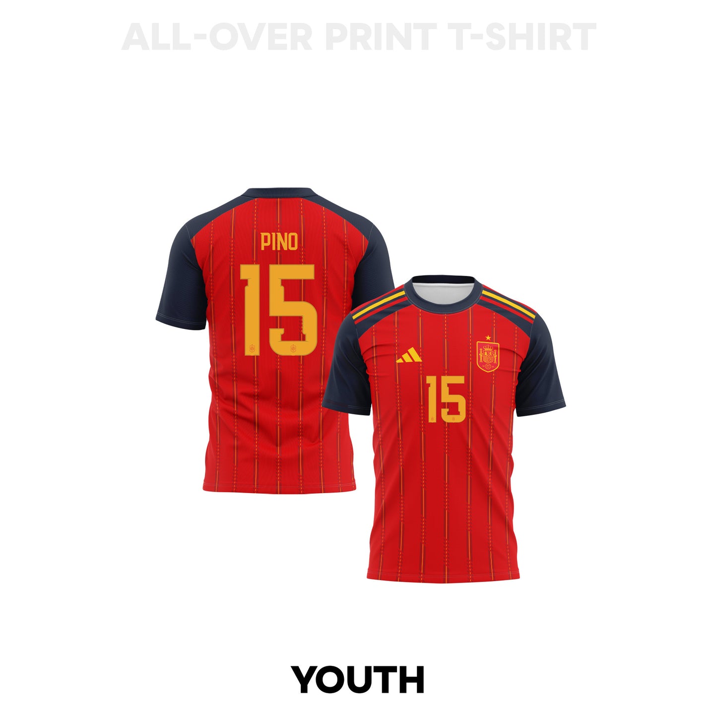 Yeremy Pino 15 Youth Spain 2026 Home 3D T-shirt Fully Printed – Red