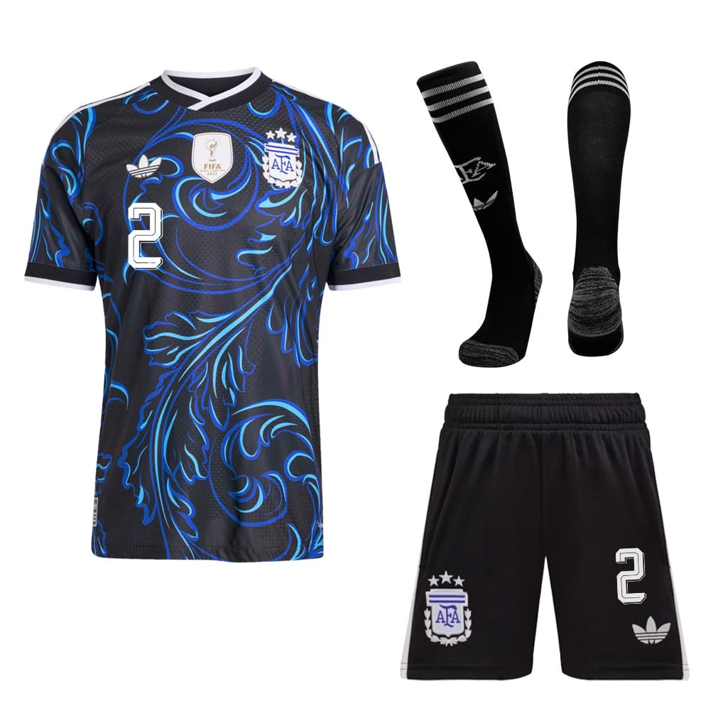Lucas Martínez Quarta 2 Argentina 2026 Away Men Kit Set – Black
