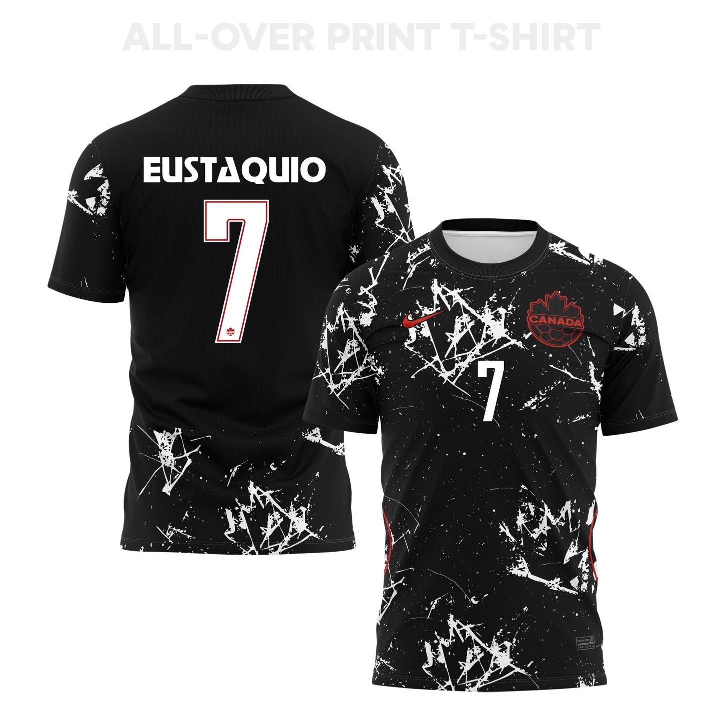 Stephen Eustáquio 7 Canada 2026 Away 3D T-Shirt Fully Printed – Unisex, Black
