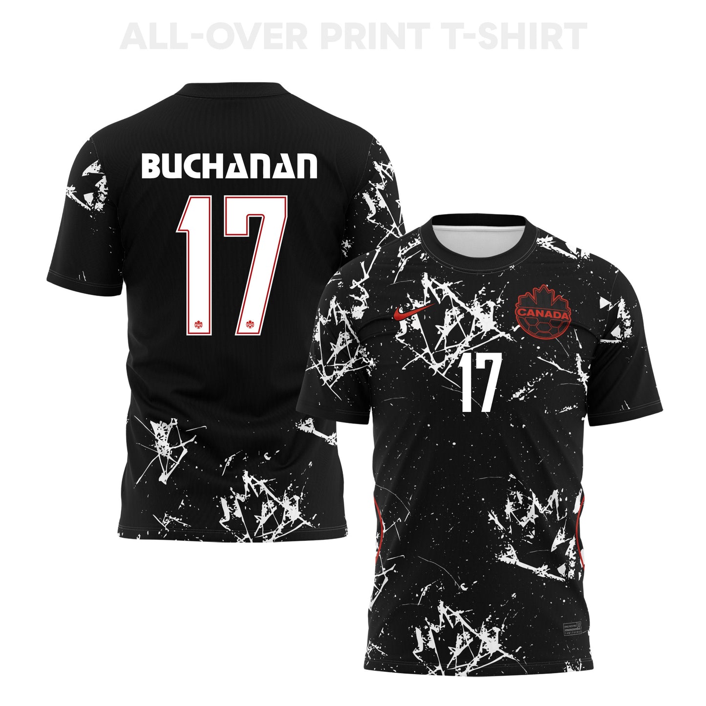 Kadeisha Buchanan 17 Canada 2026 Away 3D T-Shirt Fully Printed – Unisex, Black