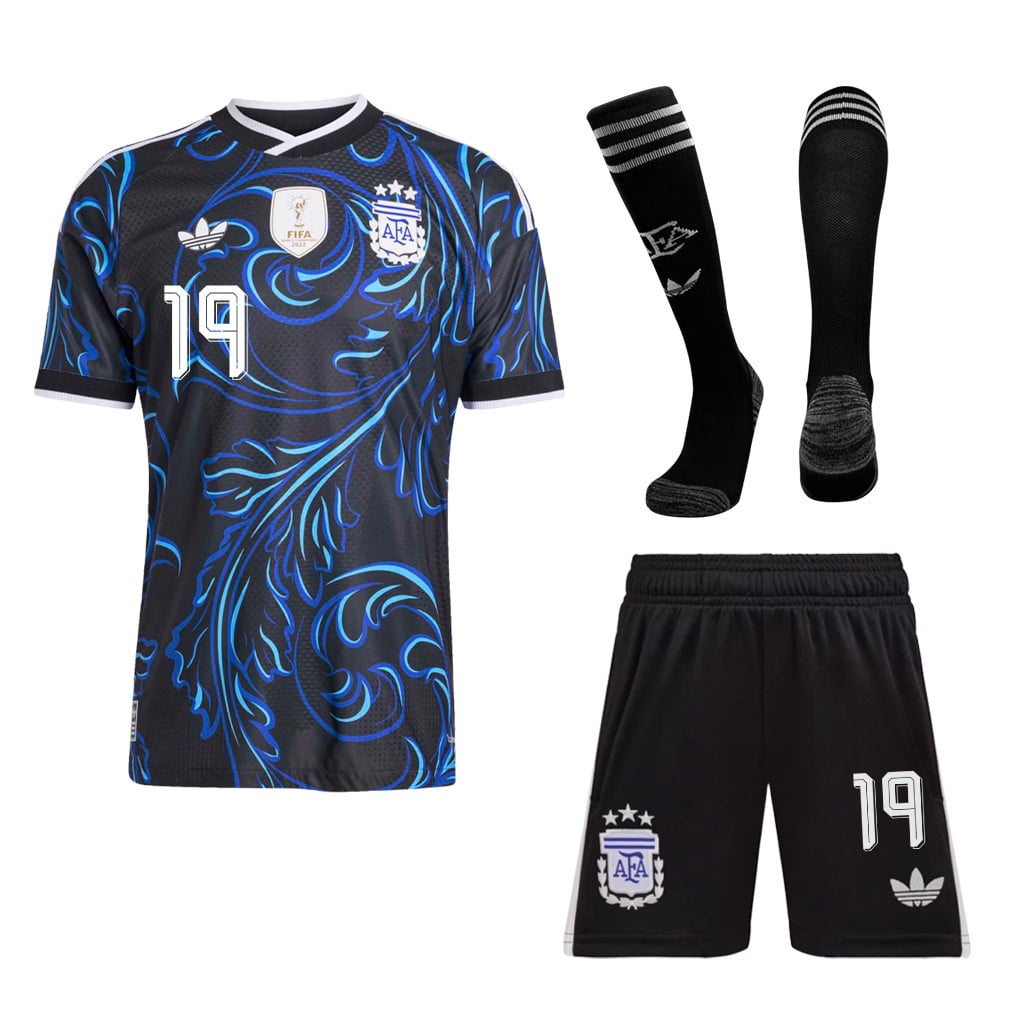 Nicolás Otamendi 19 Argentina 2026 Away Men Kit Set – Black