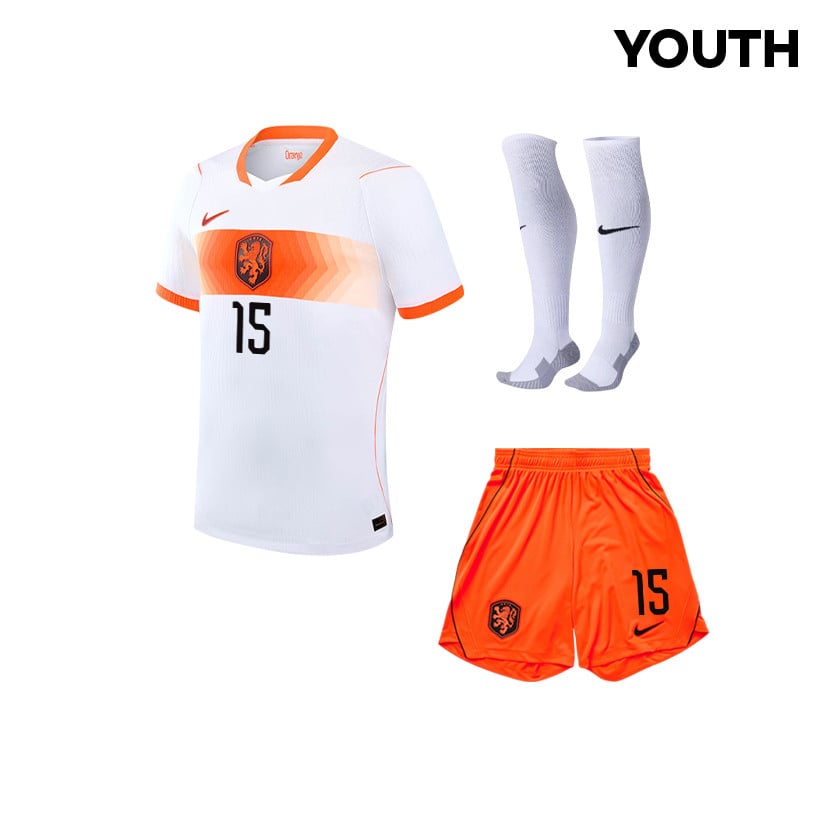 Micky van de Ven 15 Netherlands 2026 YOUTH Away Kit Set – White