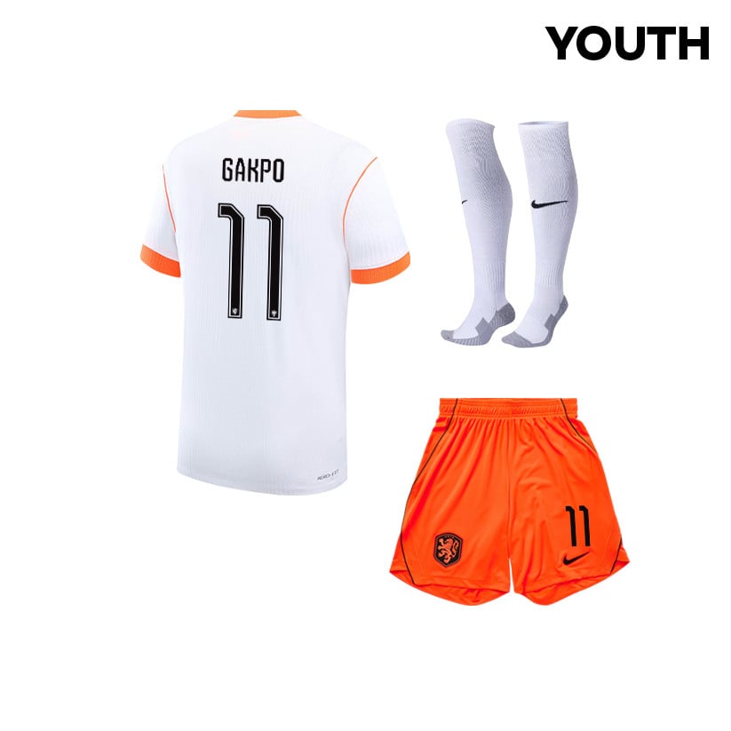 Cody Gakpo 11 Netherlands 2026 YOUTH Away Kit Set – White