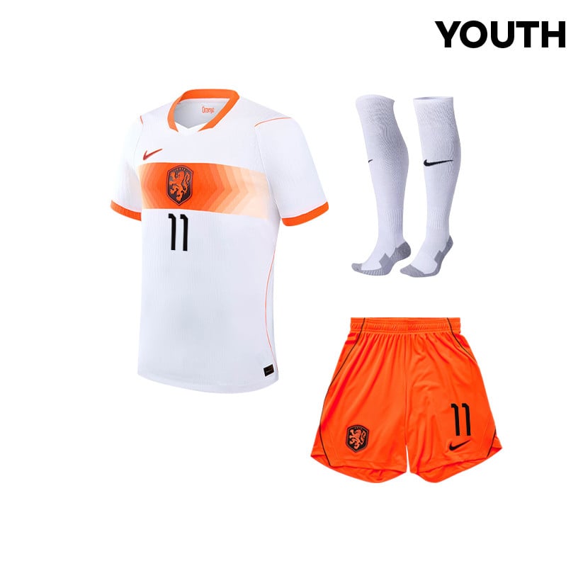 Cody Gakpo 11 Netherlands 2026 YOUTH Away Kit Set – White
