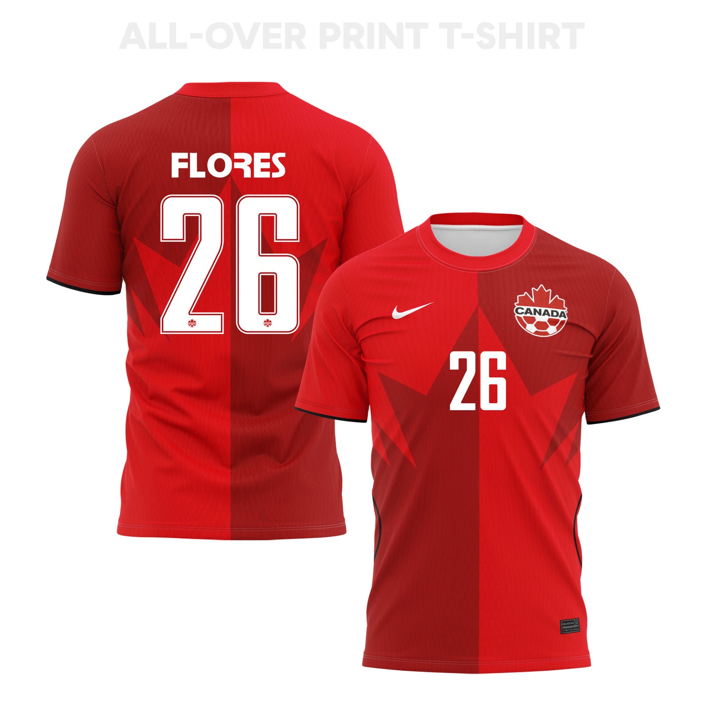 Marcelo Flores 26 Canada 2026 Home 3D T-Shirt Fully Printed – Unisex, Red