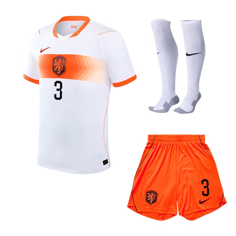 Matthijs de Ligt 3 Netherlands 2026 Away Men Kit Set – White