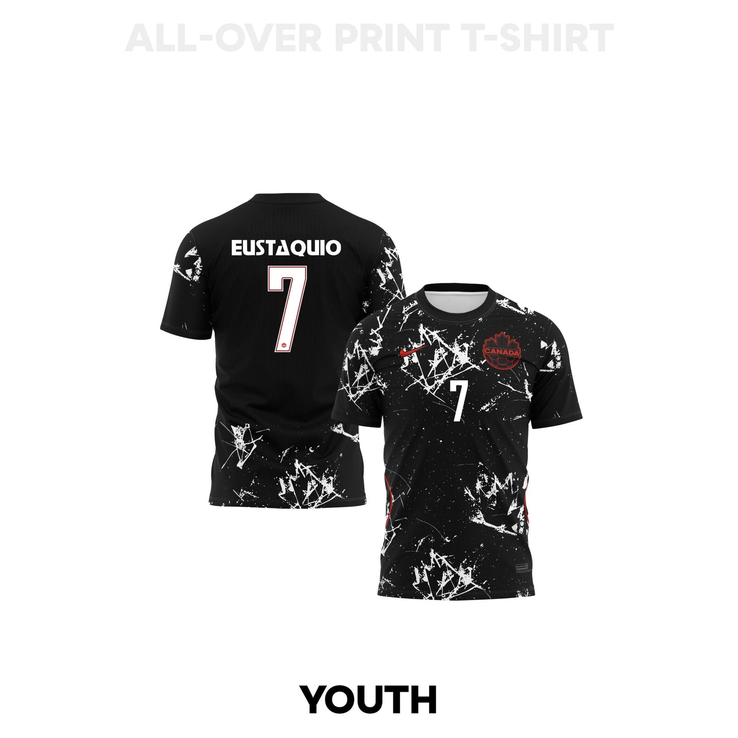 Stephen Eustáquio 7 Youth Canada 2026 Away 3D T-shirt Fully Printed – Black
