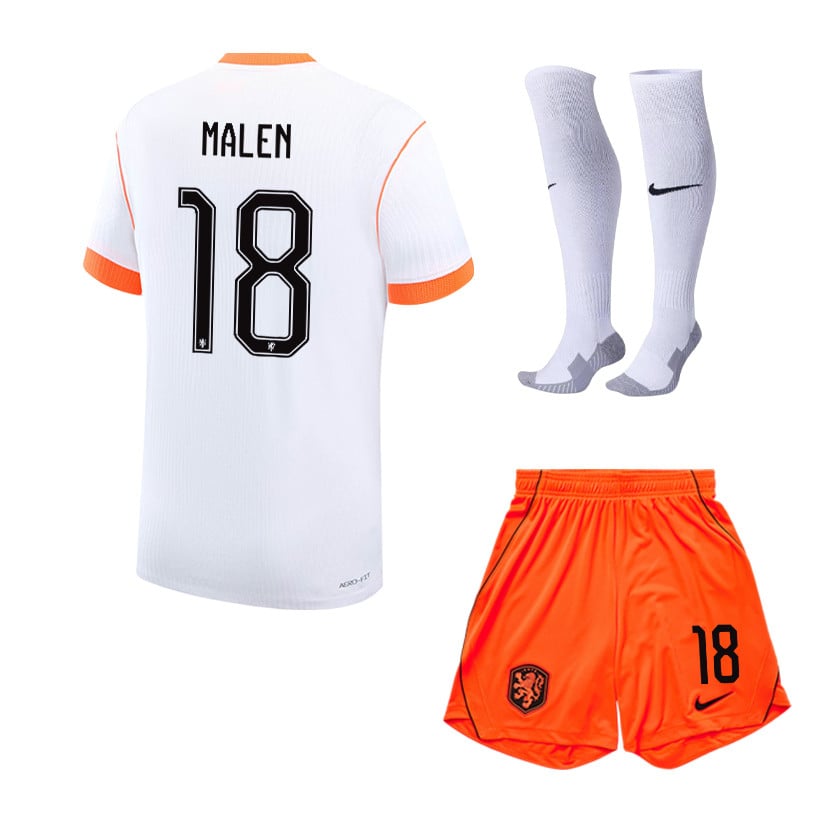 Donyell Malen 18 Netherlands 2026 Away Men Kit Set – White