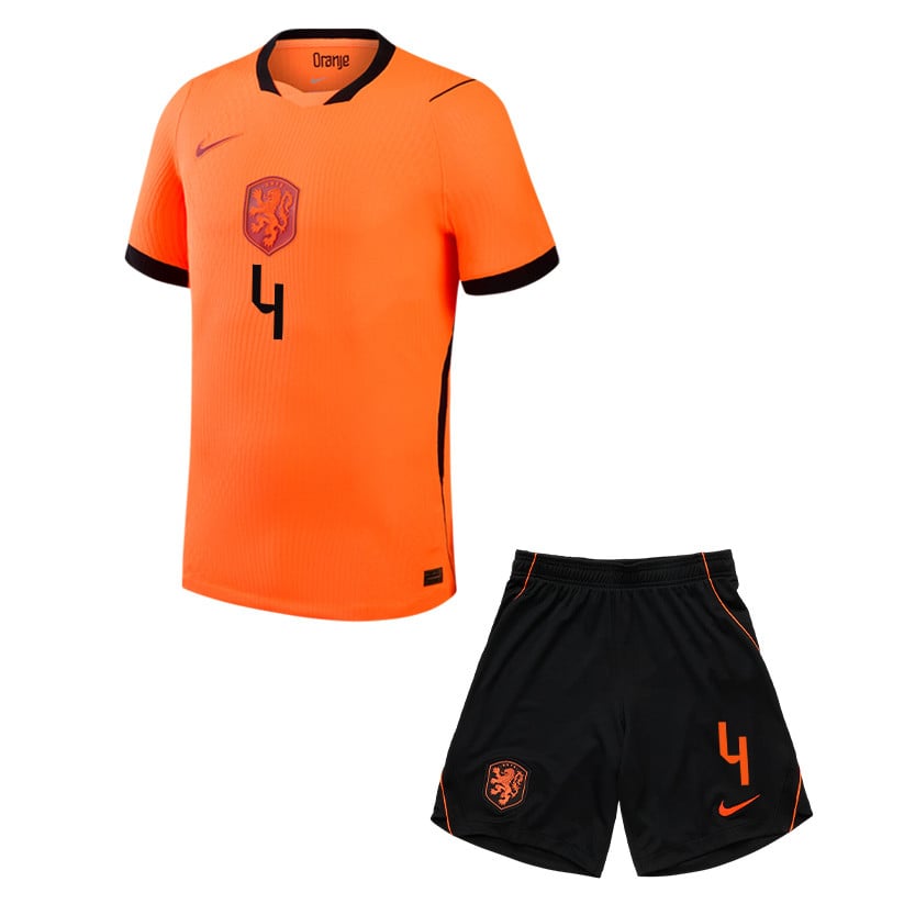 Virgil van Dijk 4 Netherlands 2026 Home Men Jersey & Shorts Set – Orange