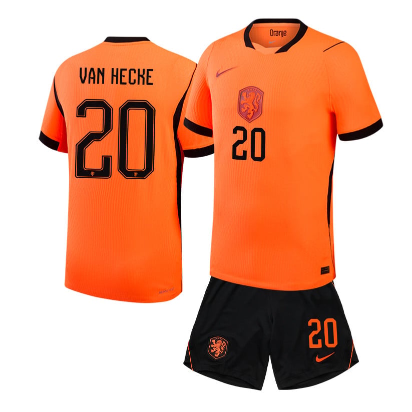 Jan Paul van Hecke 20 Netherlands 2026 Home Men Jersey & Shorts Set – Orange