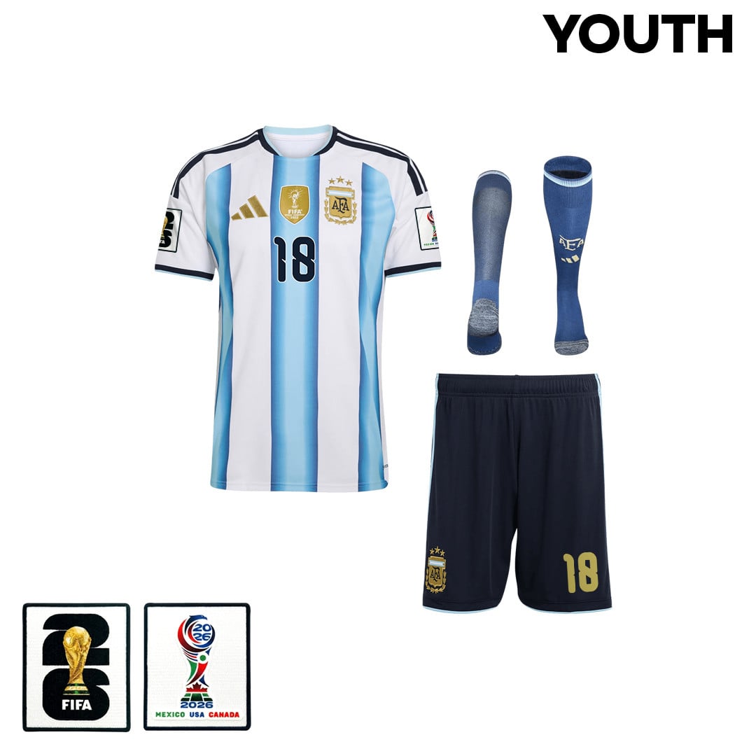 Nico Paz 18 Argentina 2026 YOUTH Home Kit Set – White