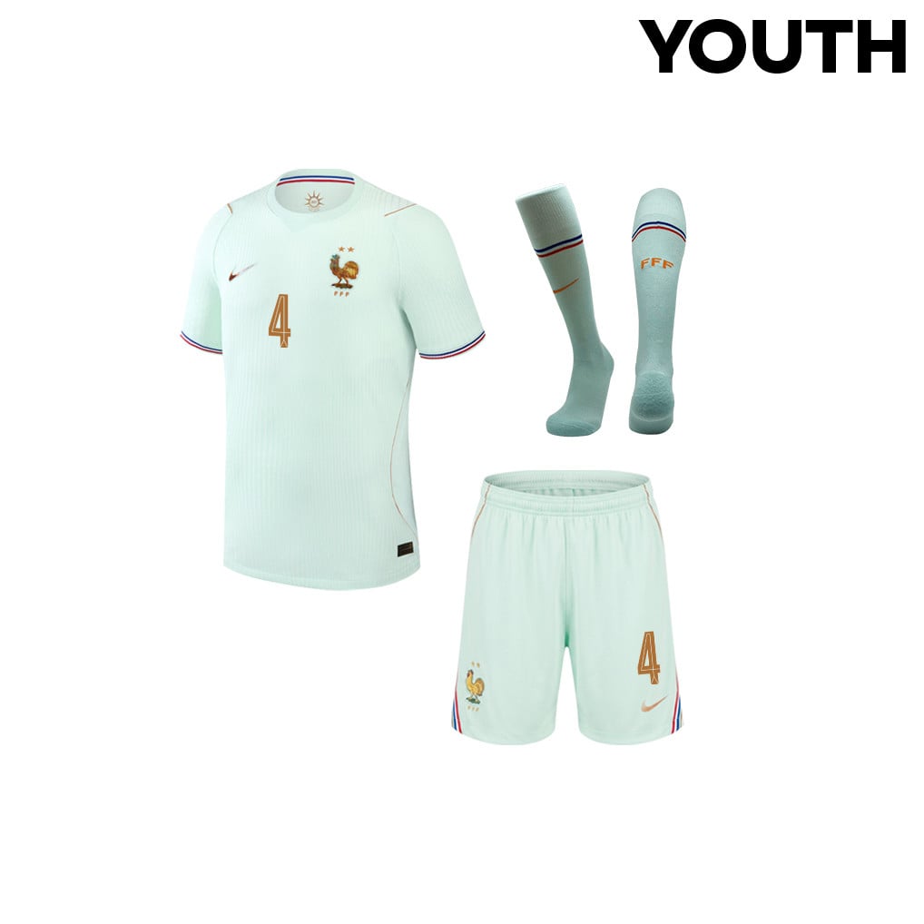 Dayot Upamecano 4 France 2026 YOUTH Away Kit Set – Green