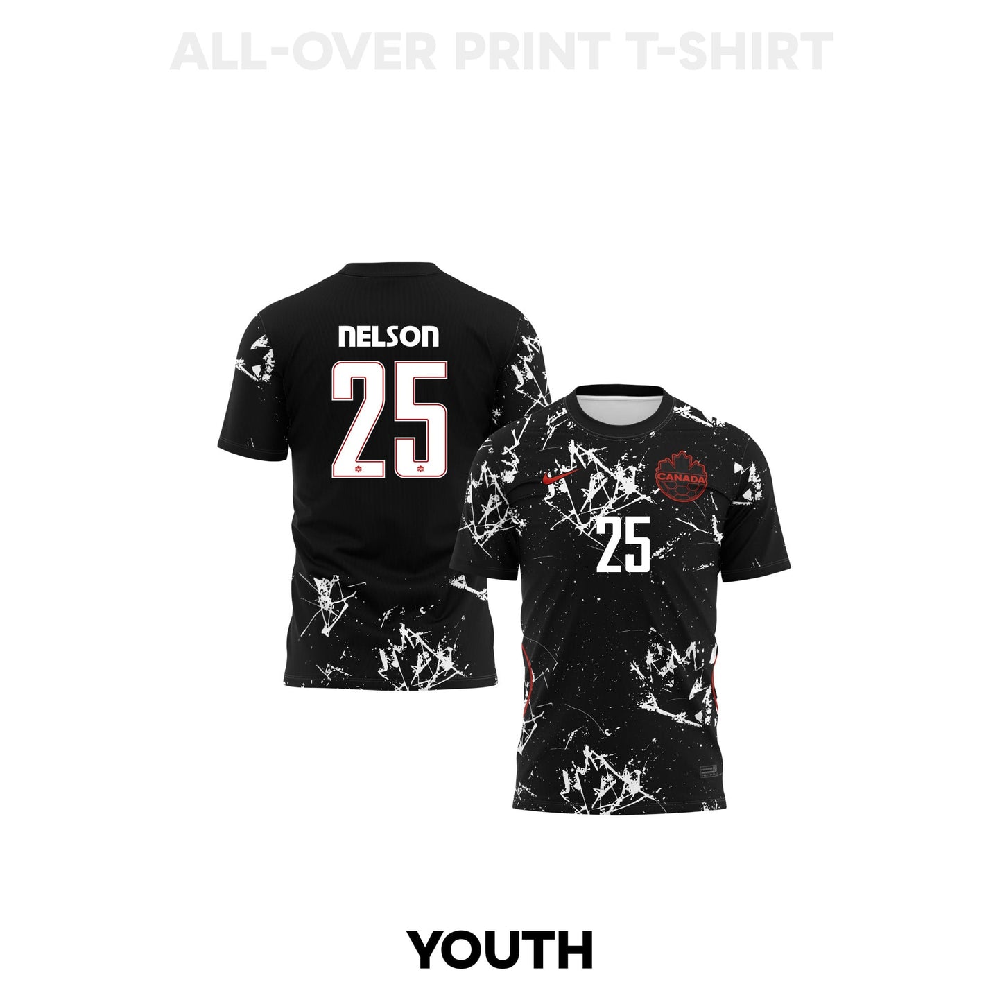 Jayden Nelson 25 Youth Canada 2026 Away 3D T-shirt Fully Printed – Black