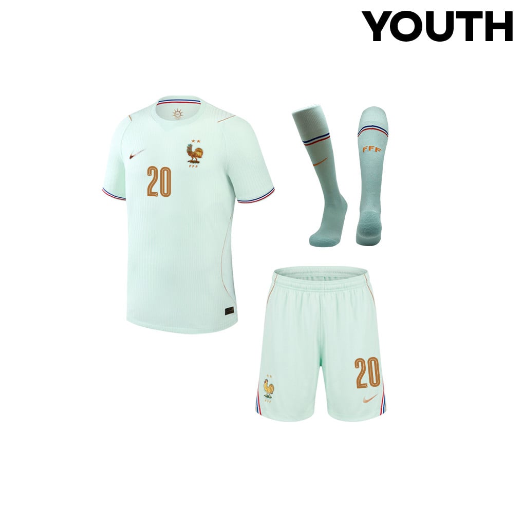 Florian Thauvin 20 France 2026 YOUTH Away Kit Set – Green