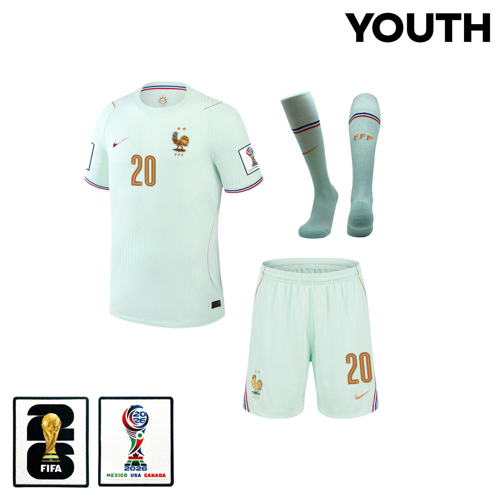 Florian Thauvin 20 France 2026 YOUTH Away Kit Set – Green