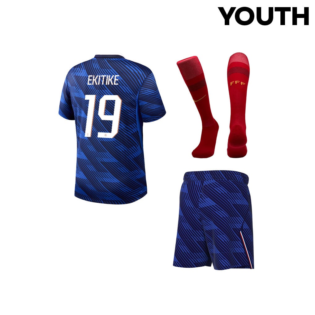 Hugo Ekitike 19 France 2026 YOUTH Home Kit Set – Blue