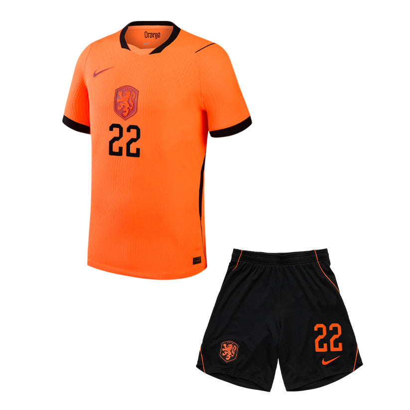 Luciano Valente 22 Netherlands 2026 YOUTH Home Jersey & Shorts Set - Orange