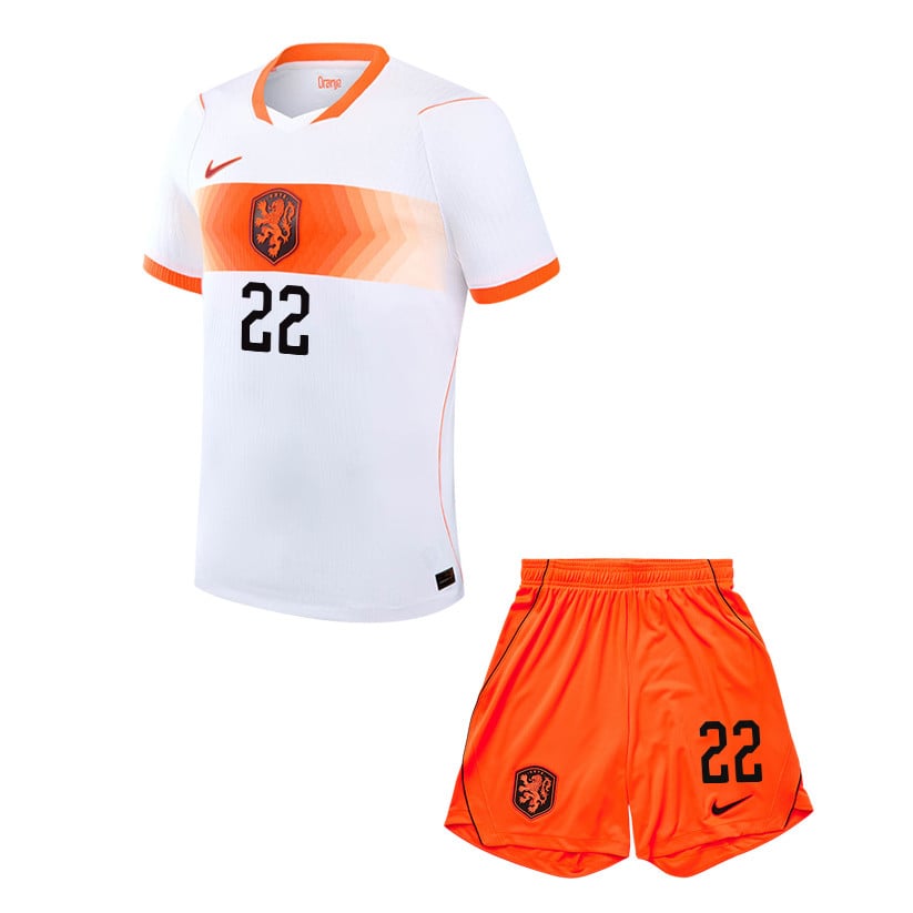 Denzel Dumfries 22 Netherlands 2026 Away Men Jersey & Shorts Set – White