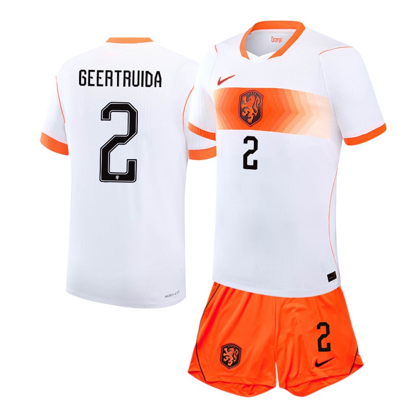 Lutsharel Geertruida 2 Netherlands 2026 Away Men Jersey & Shorts Set – White
