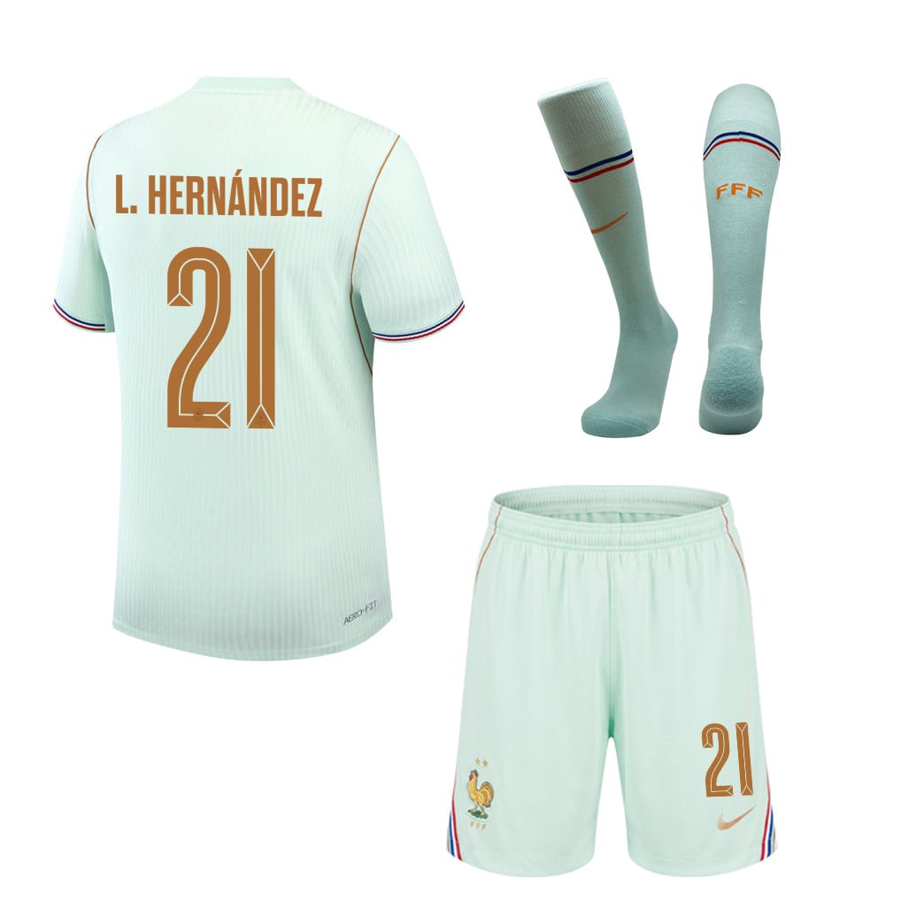 Lucas Hernández 21 France 2026 Away Men Kit Set – Green