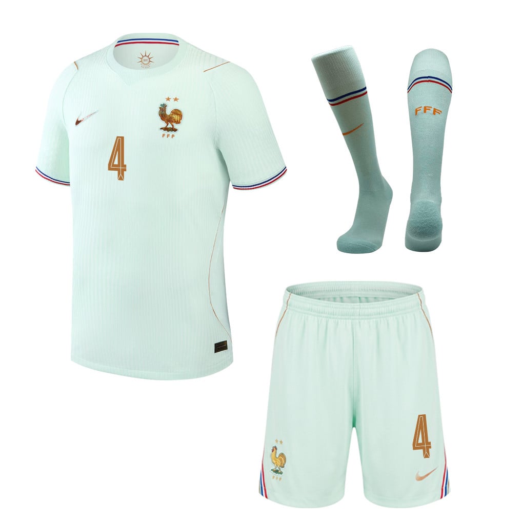 Dayot Upamecano 4 France 2026 Away Men Kit Set – Green