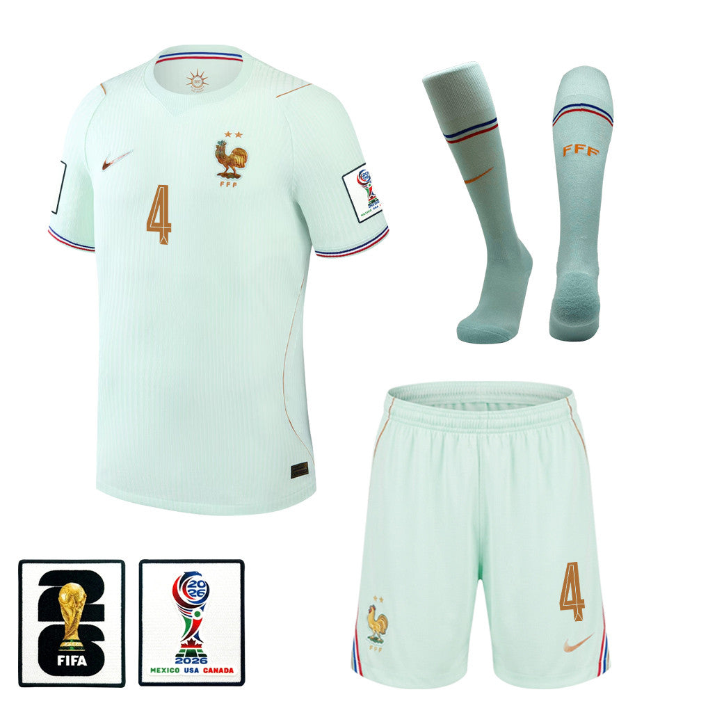 Dayot Upamecano 4 France 2026 Away Men Kit Set – Green