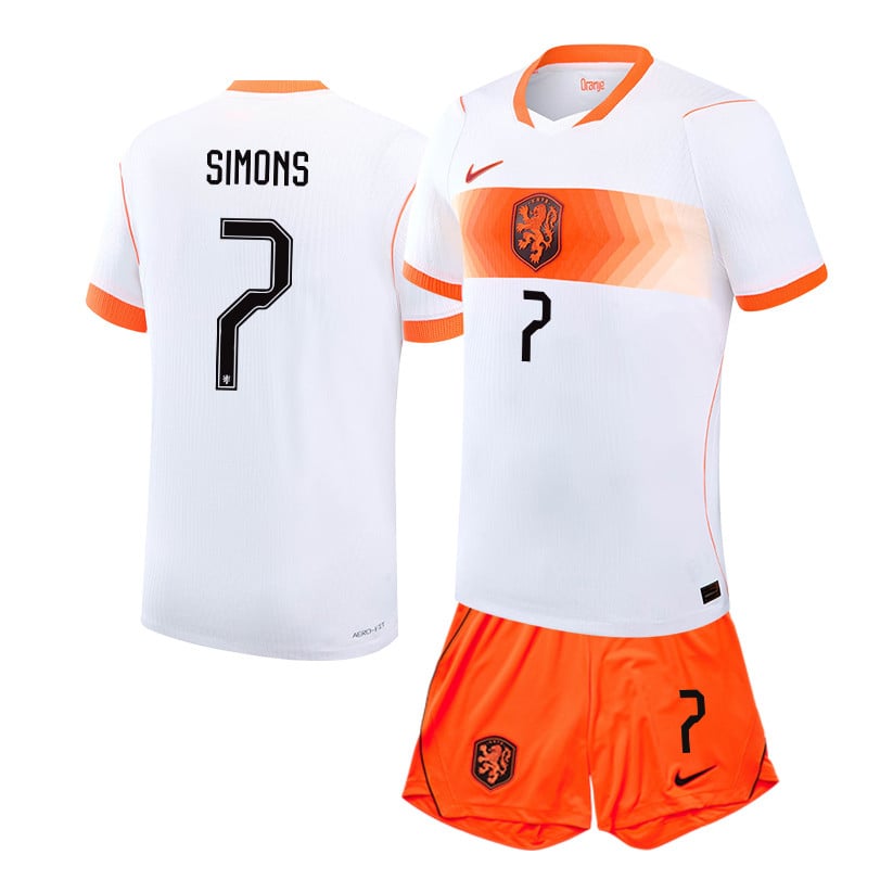 Xavi Simons 7 Netherlands 2026 Away Men Jersey & Shorts Set – White