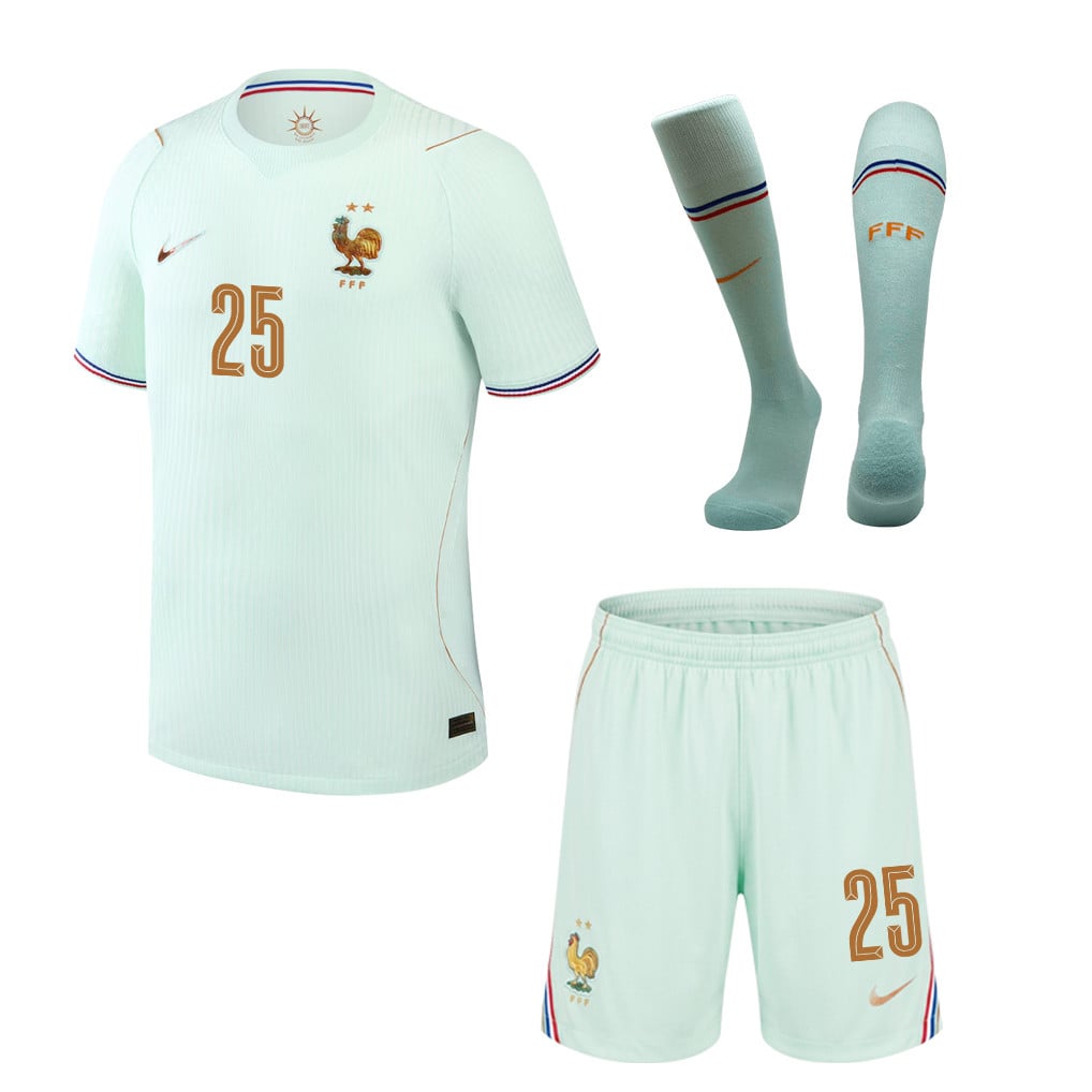 Rayan Cherki 25 France 2026 Away Men Kit Set – Green