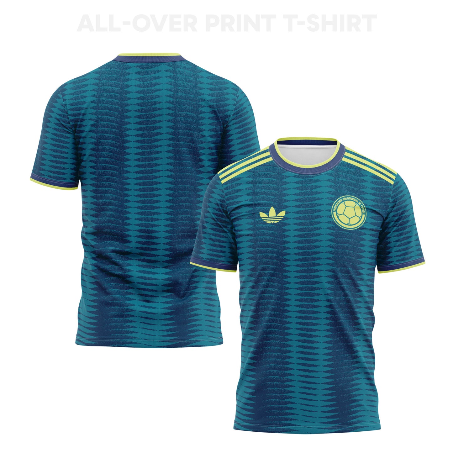 Colombia 2026 Away 3D T-Shirt Fully Printed – Unisex, Turquoise