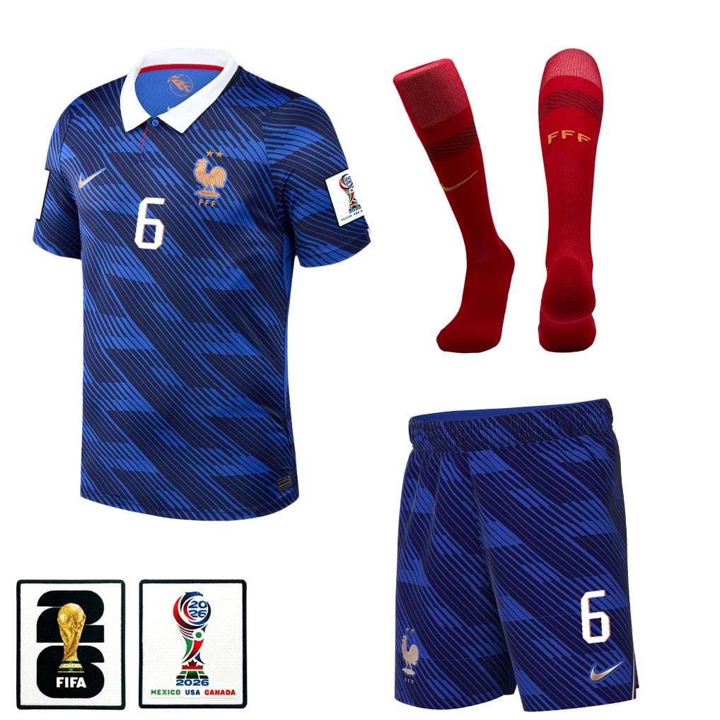 Eduardo Camavinga 6 France 2026 Home Men Kit Set – Blue