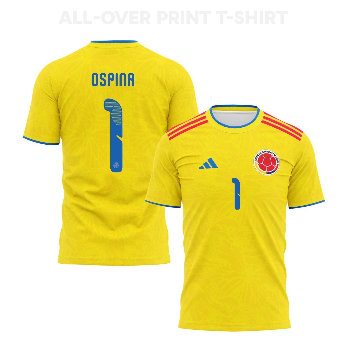 David Ospina 1 Colombia 2026 Home 3D T-Shirt Fully Printed – Unisex, Yellow