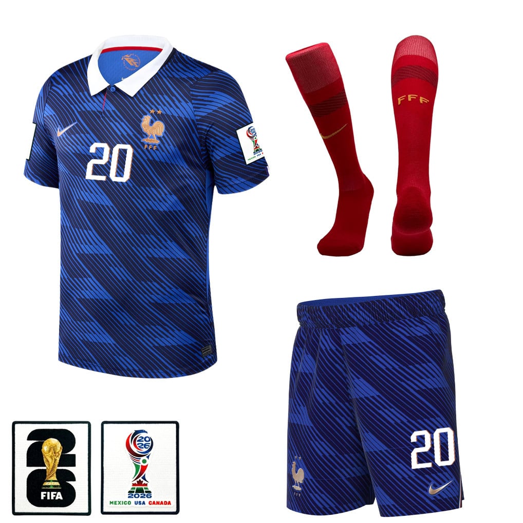Bradley Barcola 20 France 2026 Home Men Kit Set – Blue