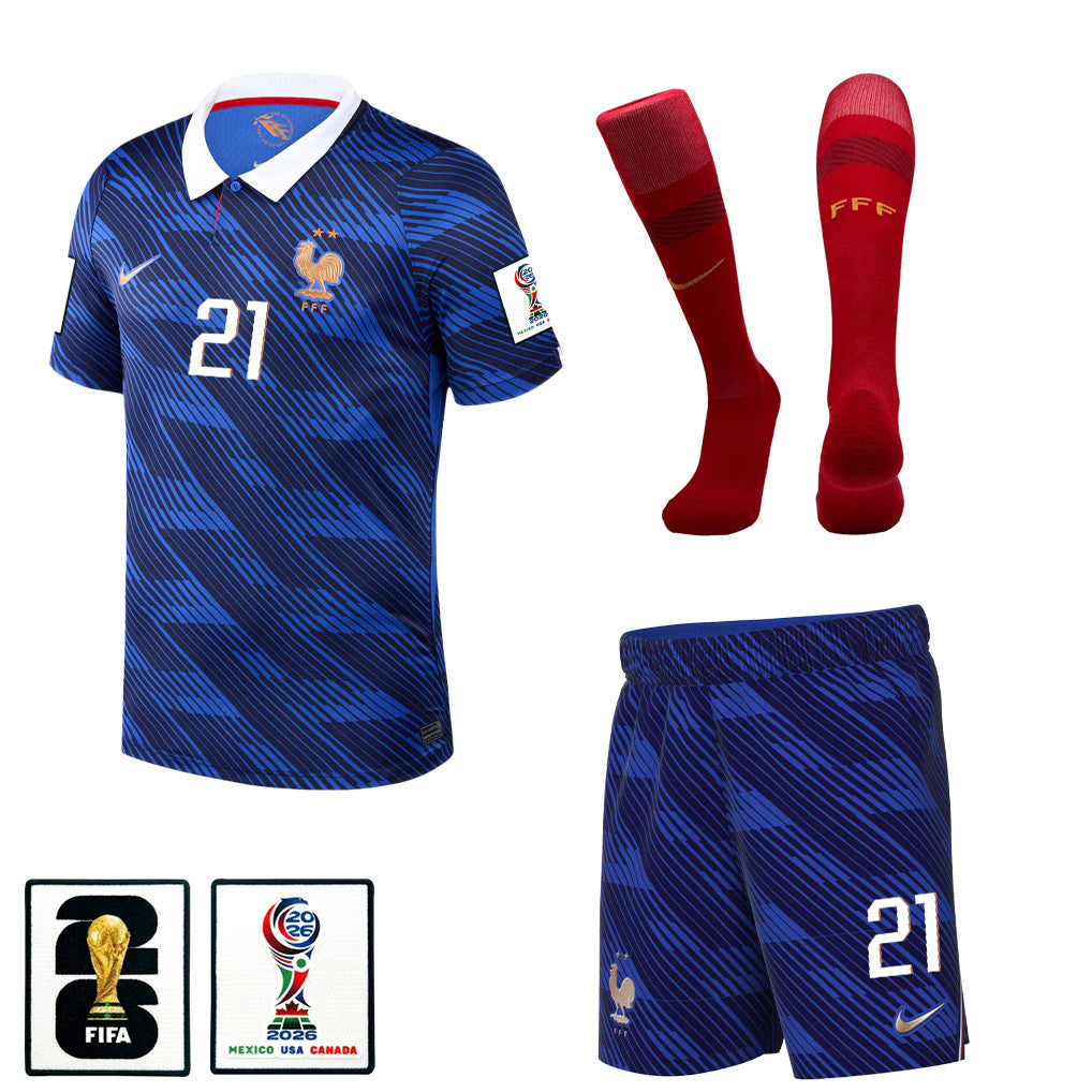 Lucas Hernández 21 France 2026 Home Men Kit Set – Blue