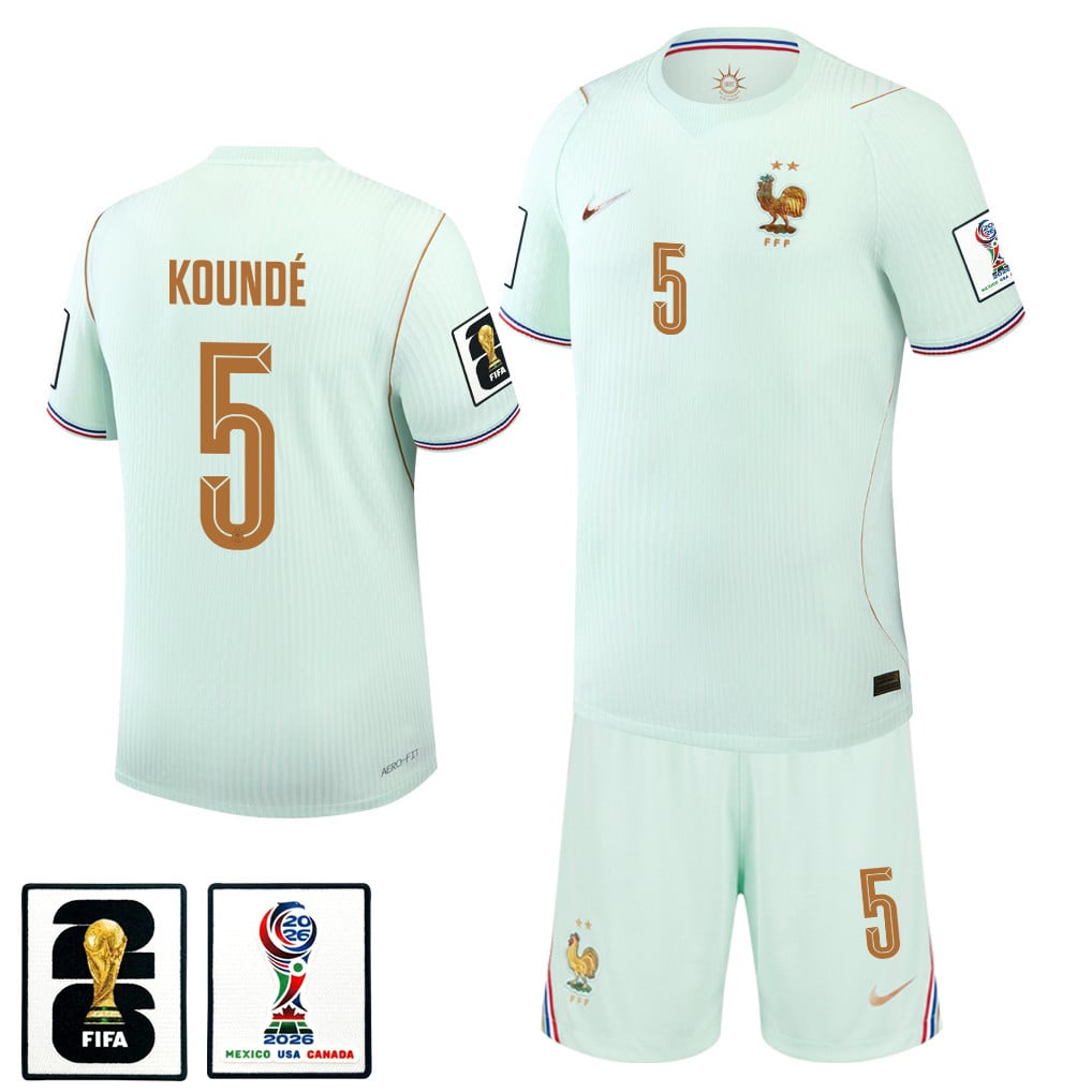 Jules Koundé 5 France 2026 Away Men Jersey & Shorts Set – Green