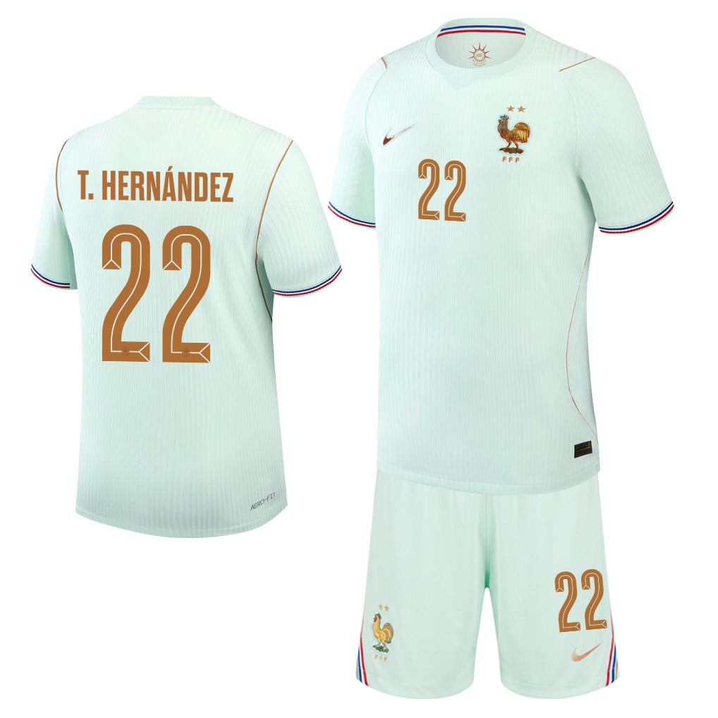 Theo Hernández 22 France 2026 Away Men Jersey & Shorts Set – Green
