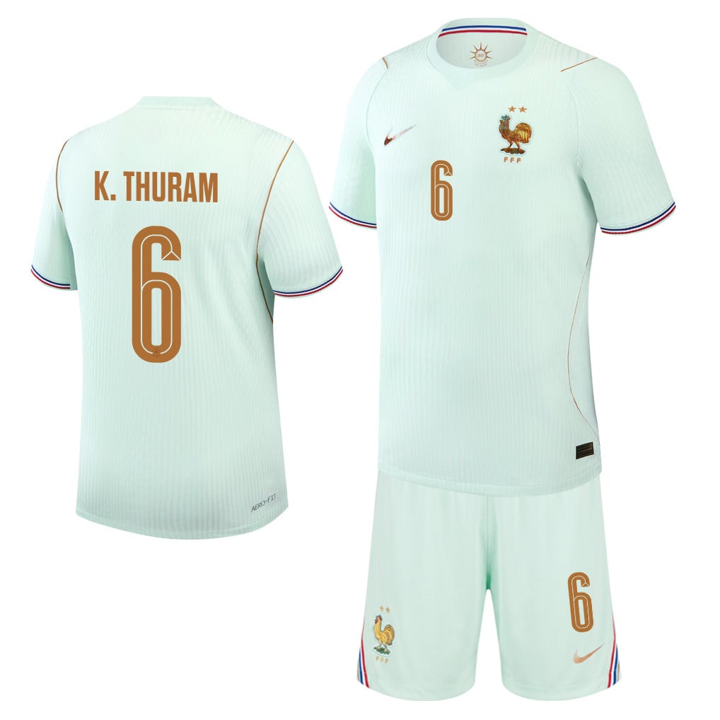 Khéphren Thuram 6 France 2026 Away Men Jersey & Shorts Set – Green