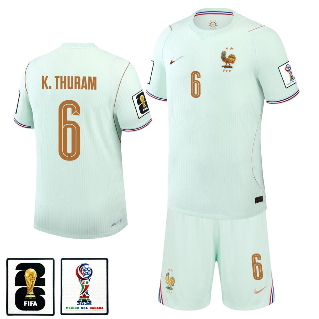 Khéphren Thuram 6 France 2026 Away Men Jersey & Shorts Set – Green